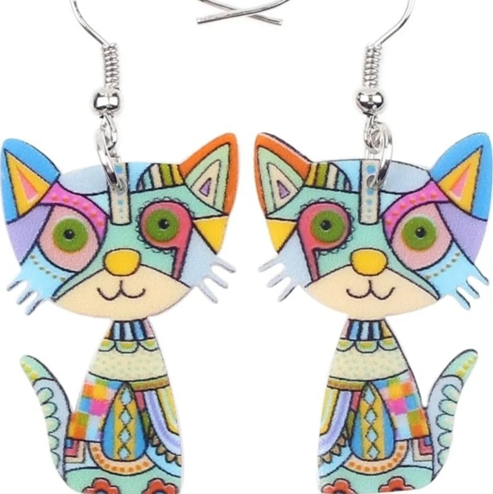 Colorful Cat Earrings